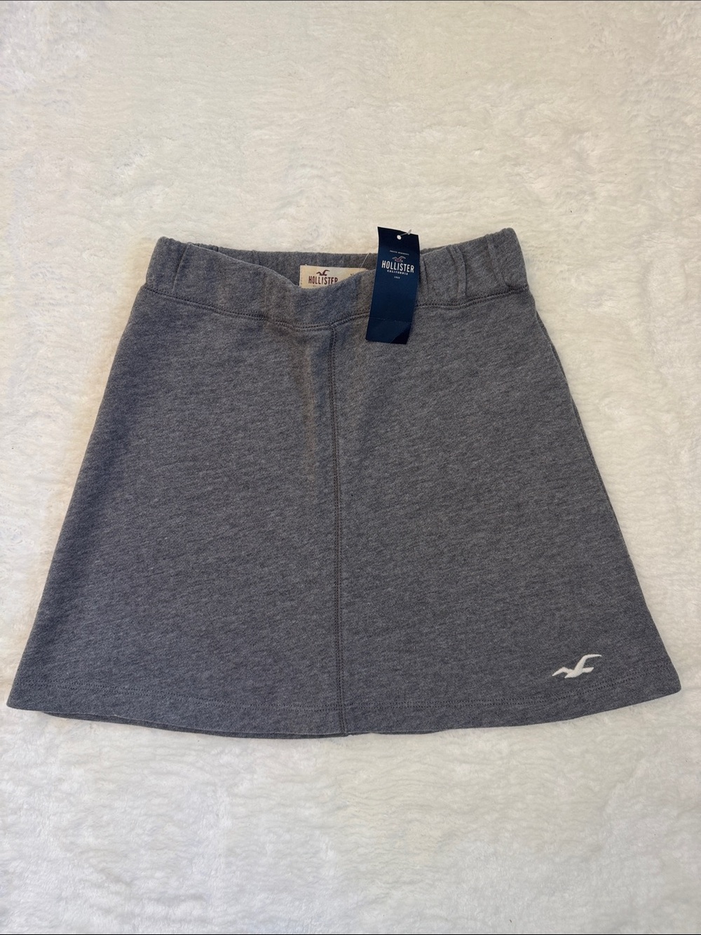 Hollister Gray Knit A-Line Mini Skirt